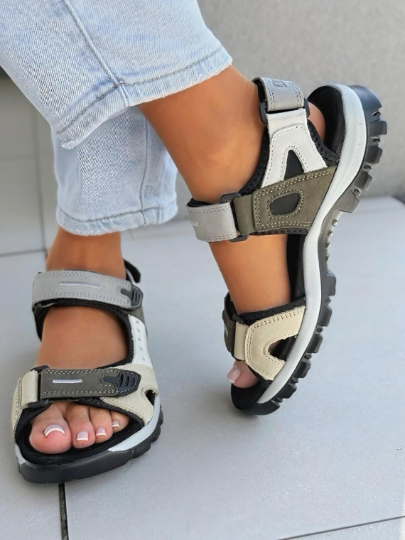 Sandałki damskie ze skóry naturalnej