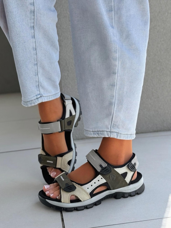 Sandałki damskie ze skóry naturalnej