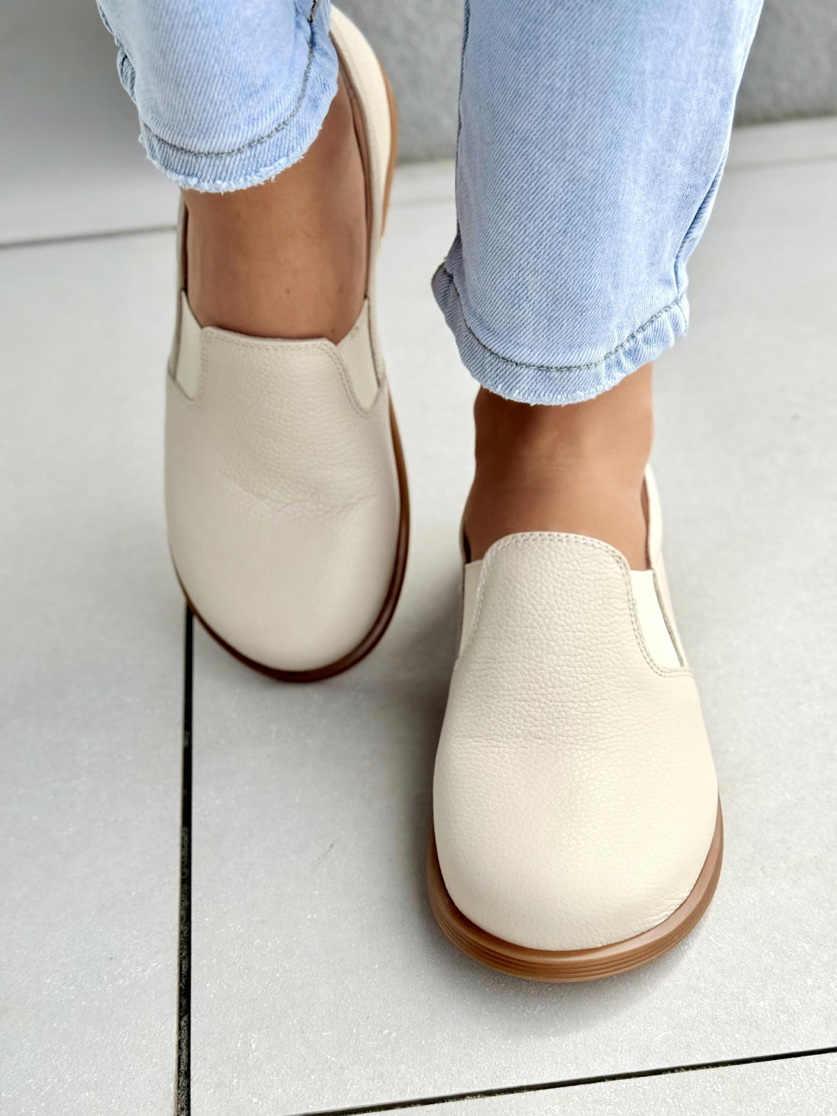 Mokasyny damskie BAREFOOT OLEKSY ze skóry naturalnej Polskiej produkcji