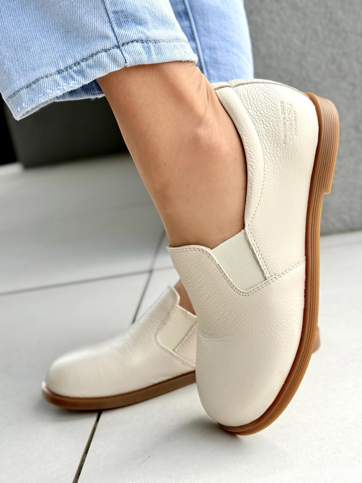 Mokasyny damskie BAREFOOT OLEKSY ze skóry naturalnej Polskiej produkcji