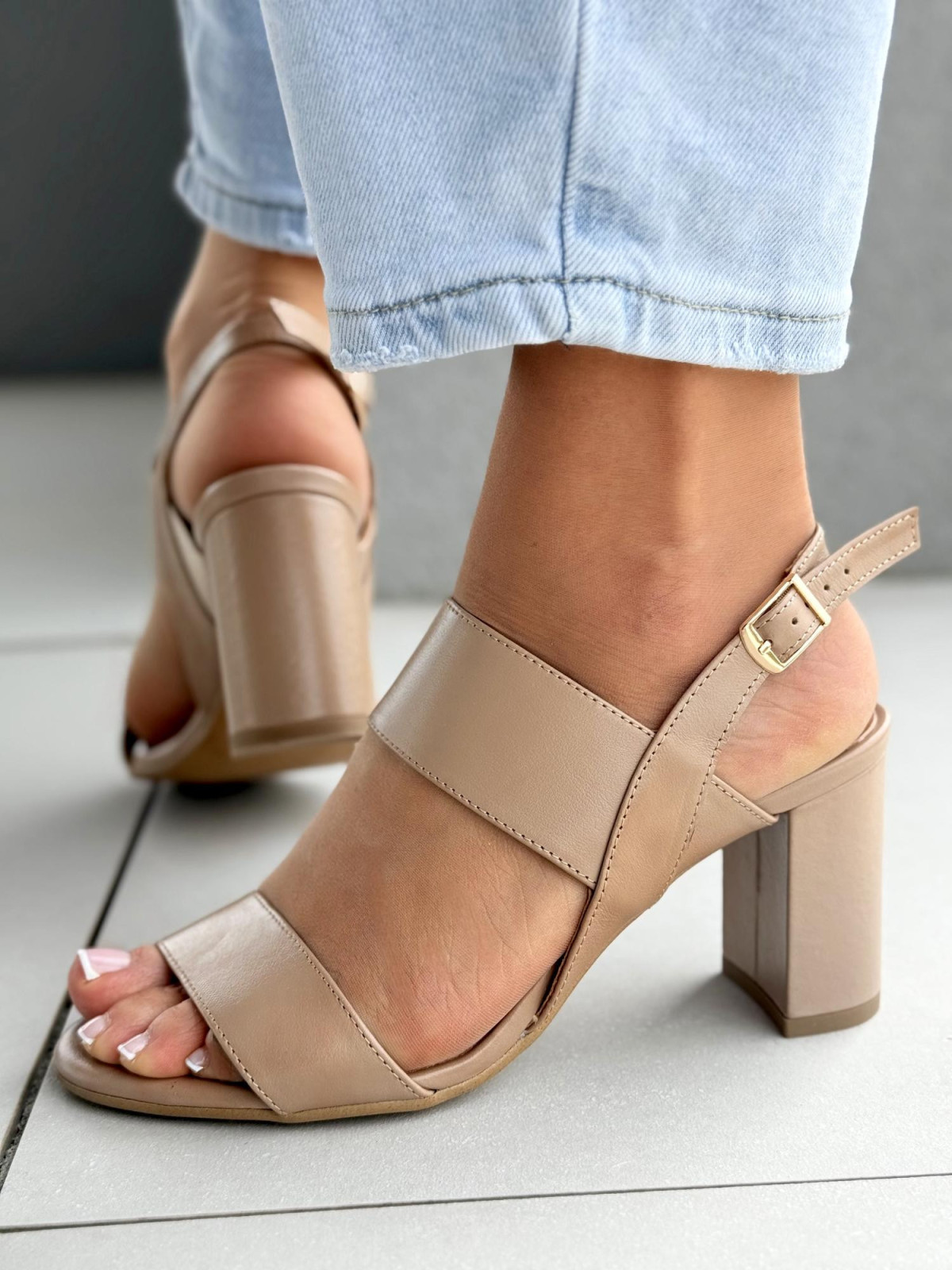 Sandałki damskie OLEKSY ze skóry naturalnej Polskiej produkcji