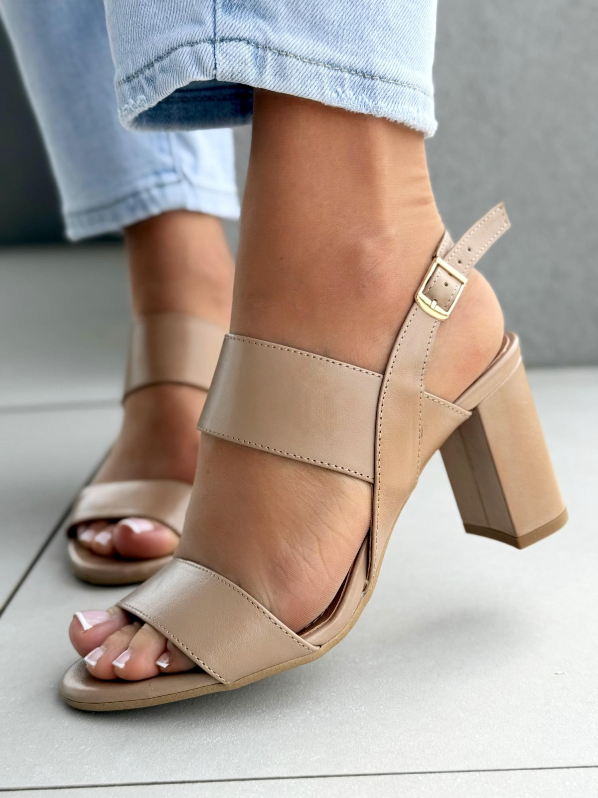 Sandałki damskie OLEKSY ze skóry naturalnej Polskiej produkcji