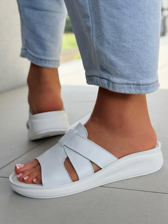 Klapki damskie OLEKSY ze skóry naturalnej Polskiej produkcji