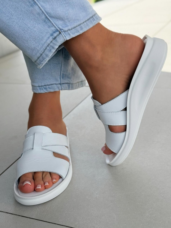 Klapki damskie OLEKSY ze skóry naturalnej Polskiej produkcji