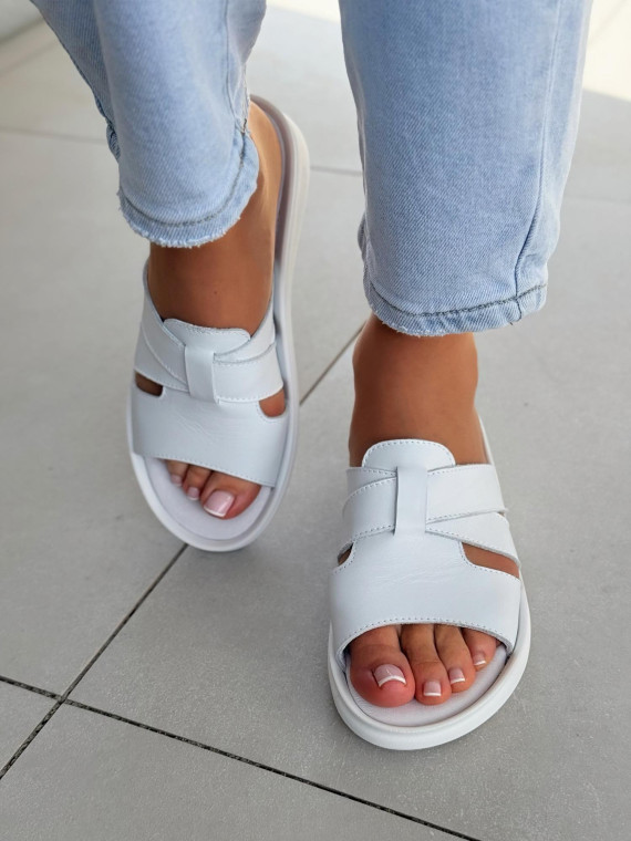 Klapki damskie OLEKSY ze skóry naturalnej Polskiej produkcji