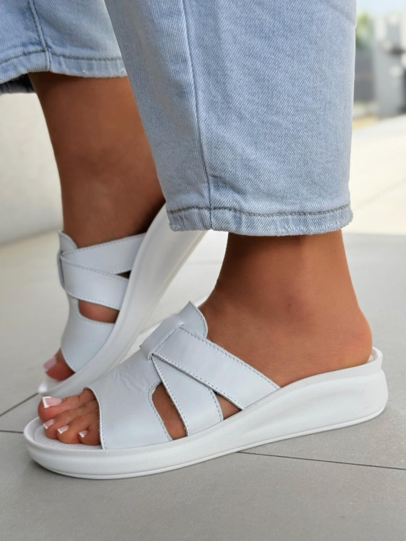 Klapki damskie OLEKSY ze skóry naturalnej Polskiej produkcji