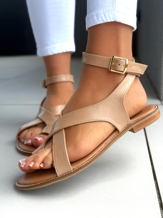 Sandałki damskie OLEKSY ze skóry naturalnej Polskiej produkcji