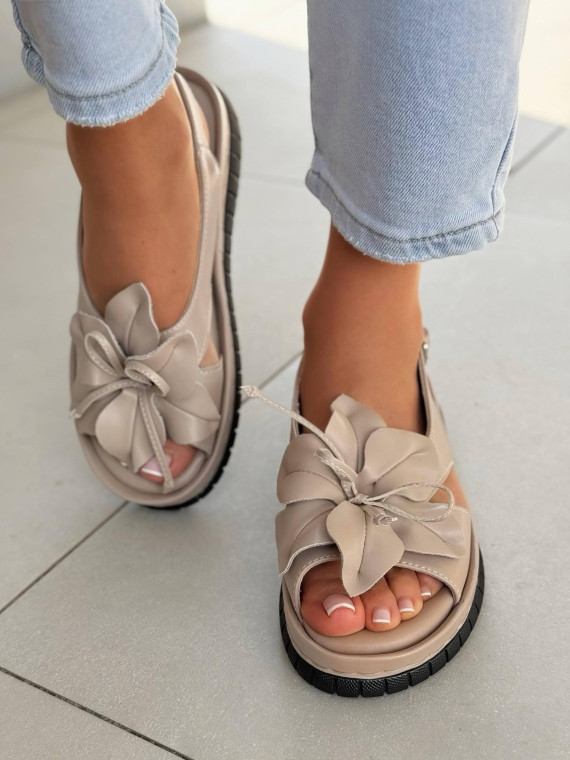 Sandałki damskie ze skóry naturalnej