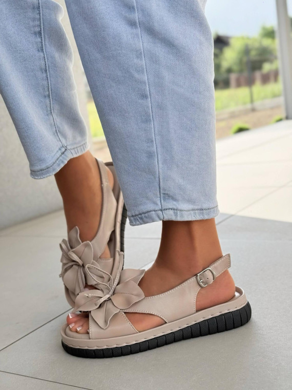 Sandałki damskie ze skóry naturalnej