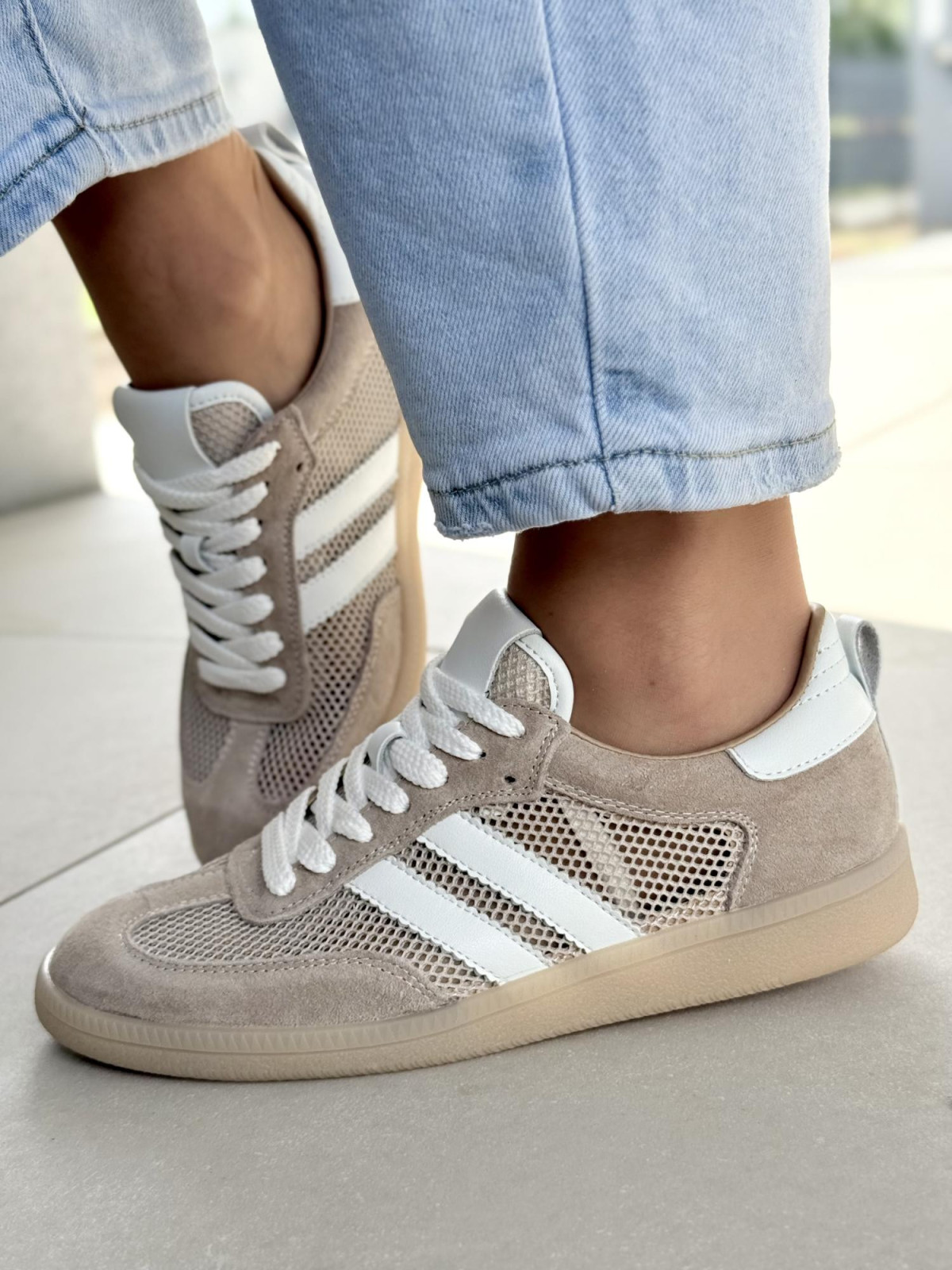 Sneakersy damskie ze skóry naturalnej