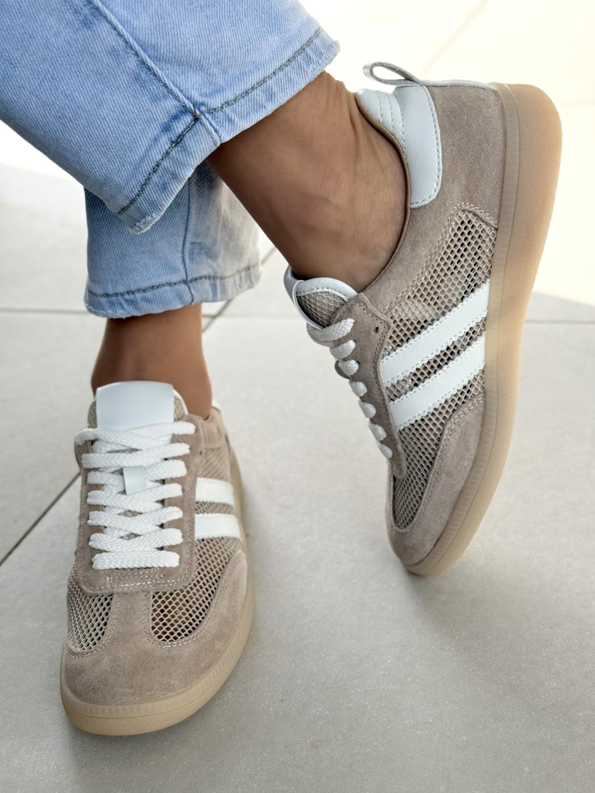 Sneakersy damskie ze skóry naturalnej