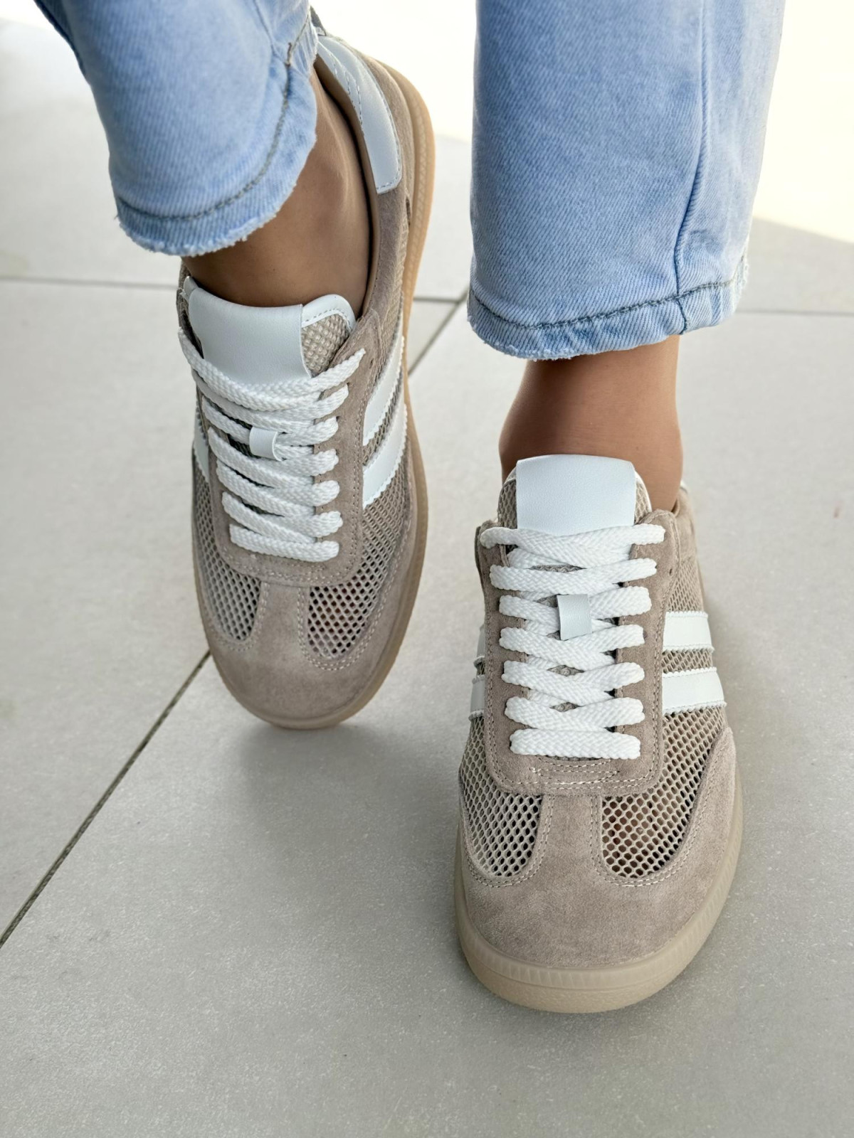 Sneakersy damskie ze skóry naturalnej