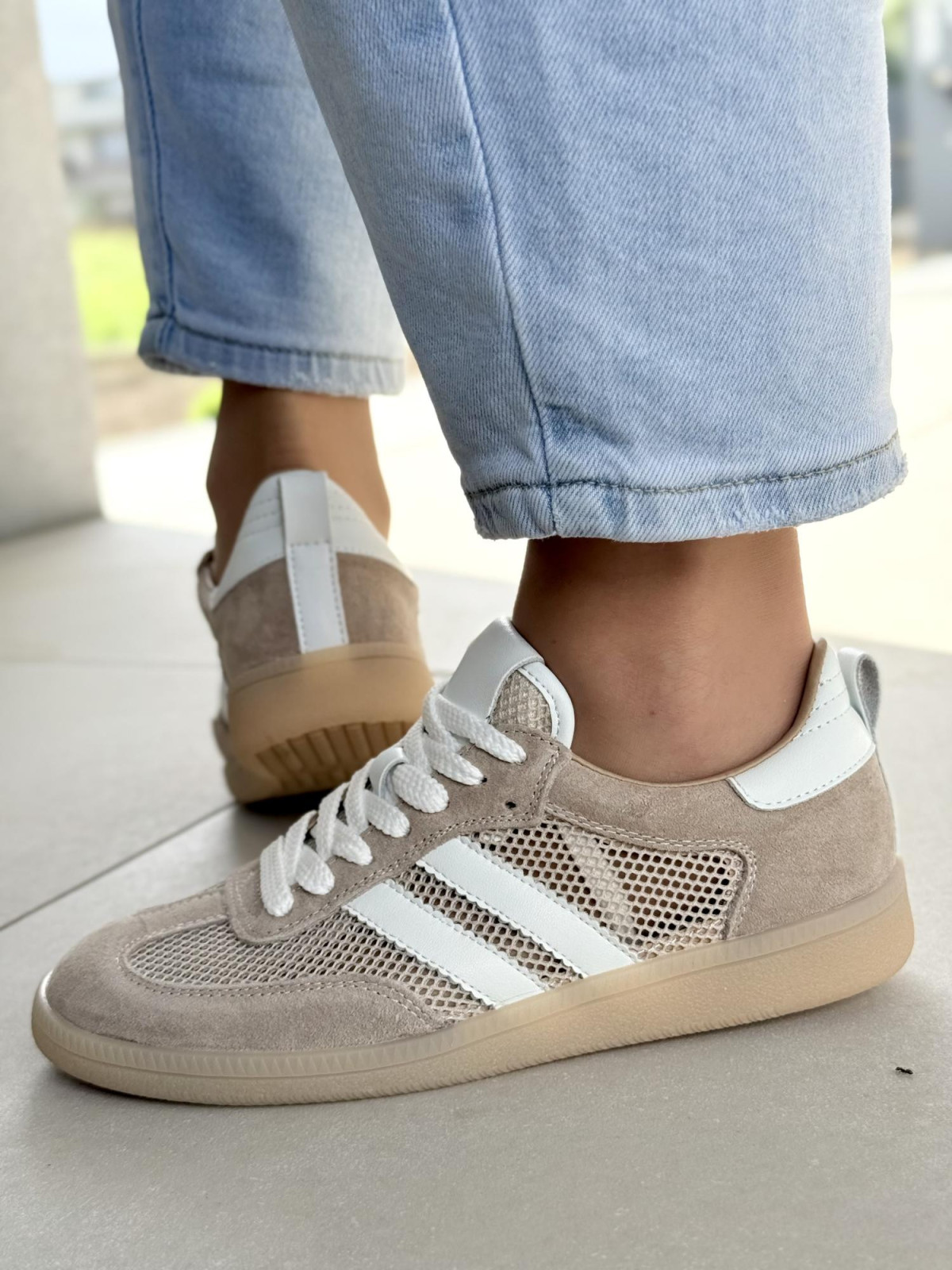 Sneakersy damskie ze skóry naturalnej