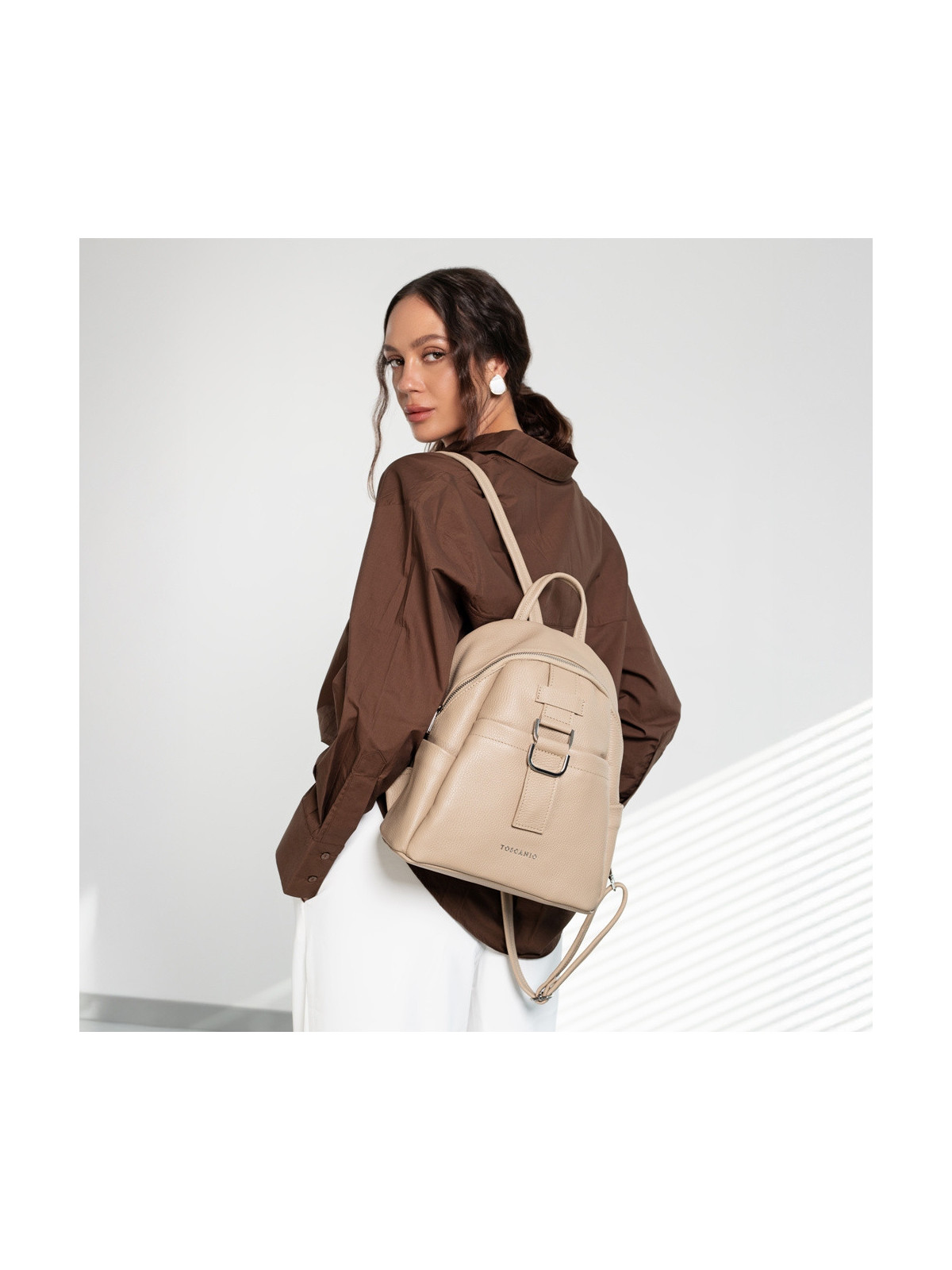 Modny plecak damski ze skóry naturalnej