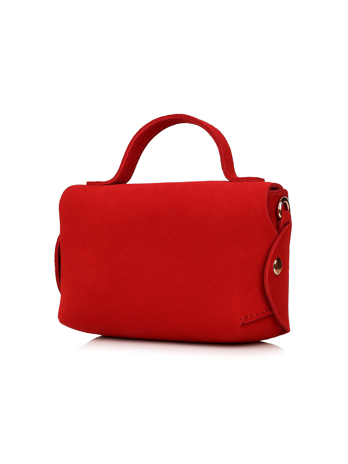 Modna czerwona torebka damska ze skóry naturalnej