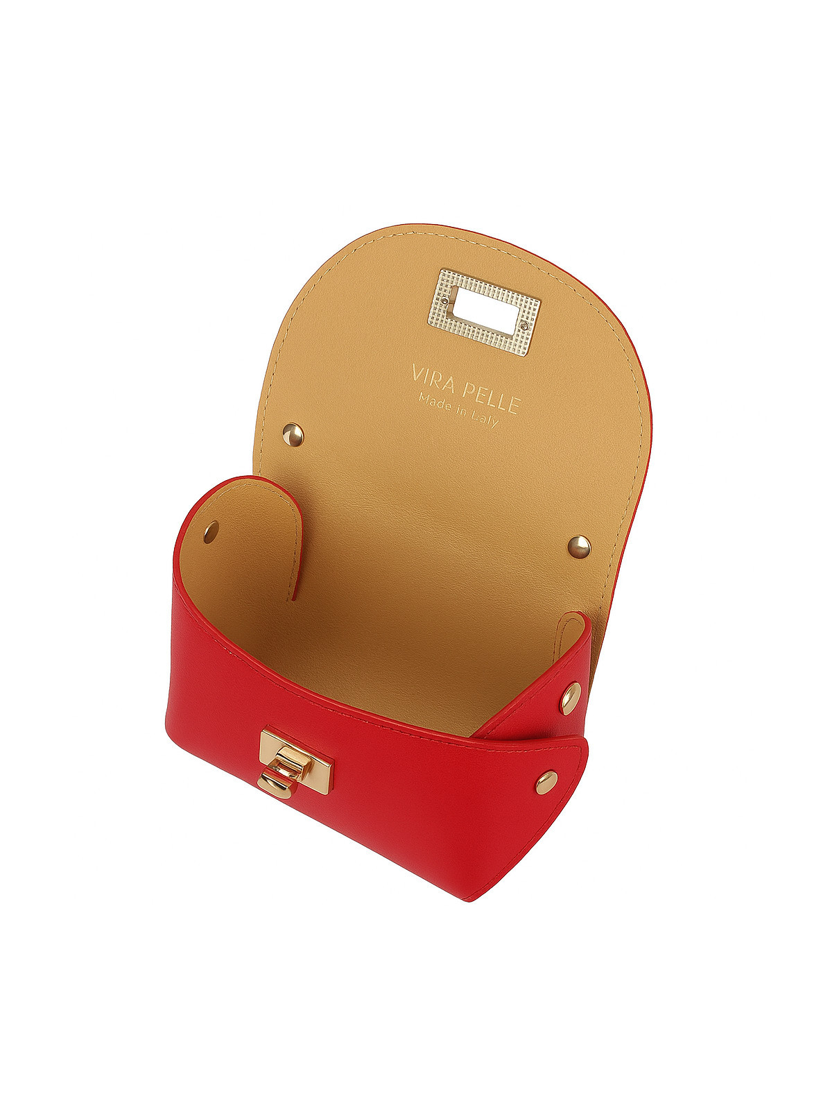 Modna czerwona torebka damska ze skóry naturalnej