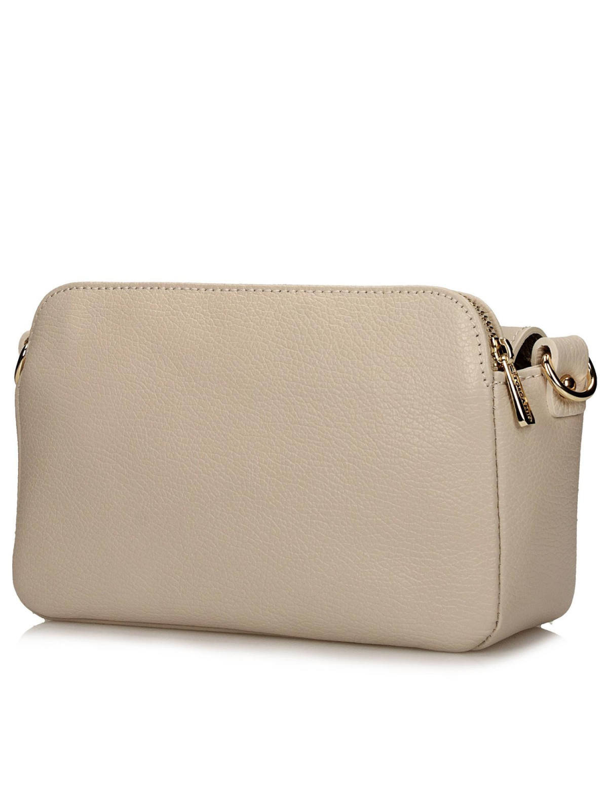 Modna beżowa torebka damska ze skóry naturalnej