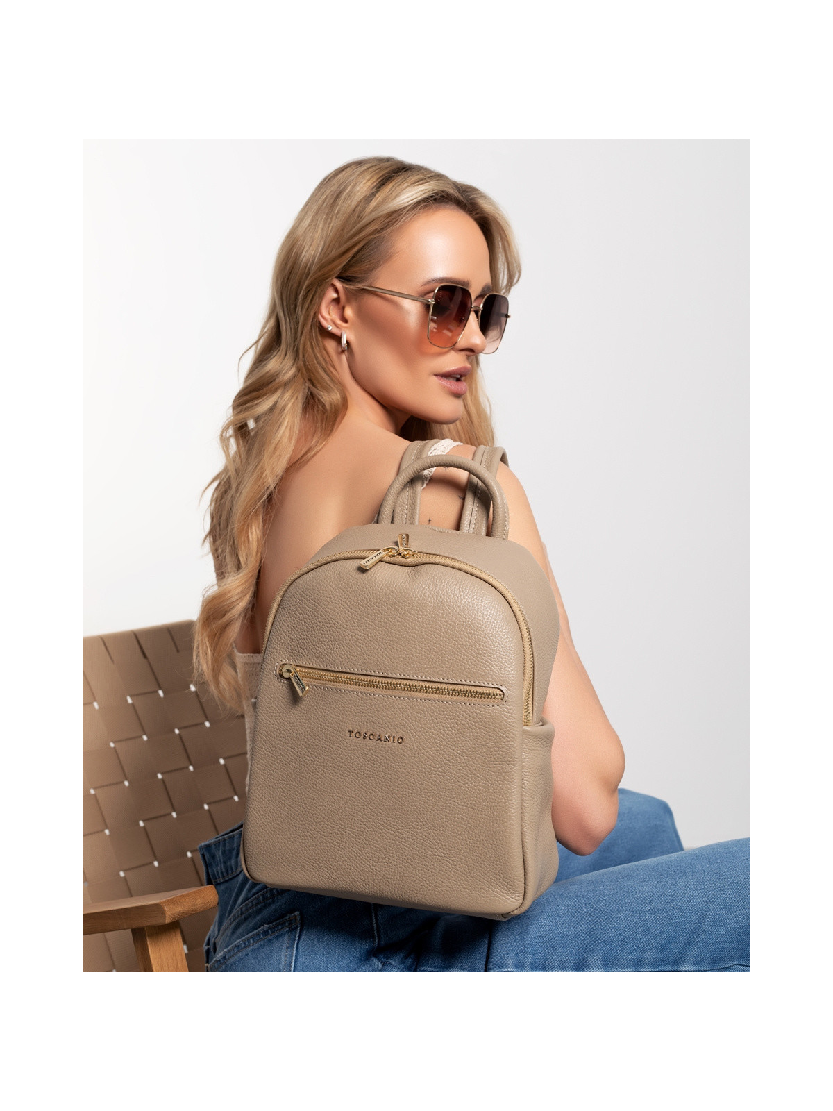 Modny plecak damski ze skóry naturalnej