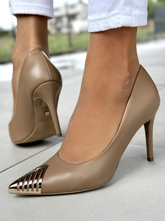 Czółenka OLEKSY ze skóry naturalnej Polskiej produkcji