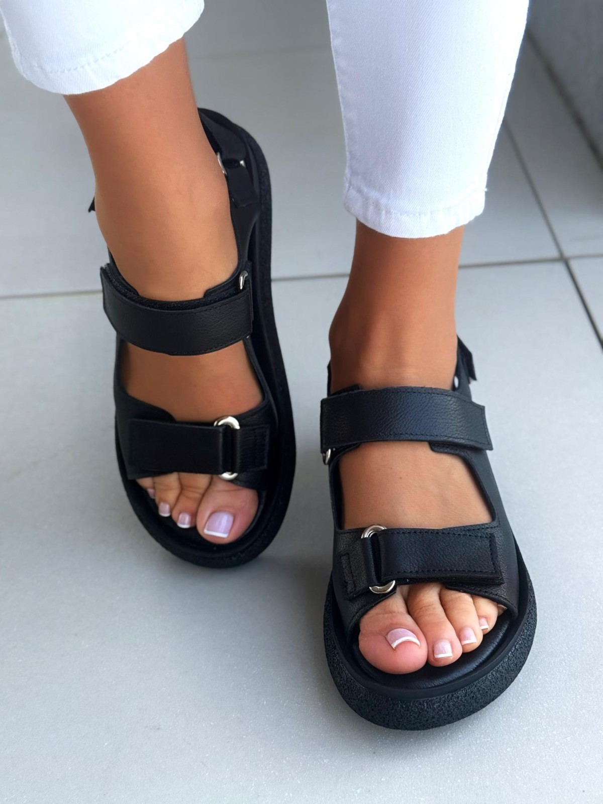 Sandałki damskie OLEKSY ze skóry naturalnej Polskiej produkcji