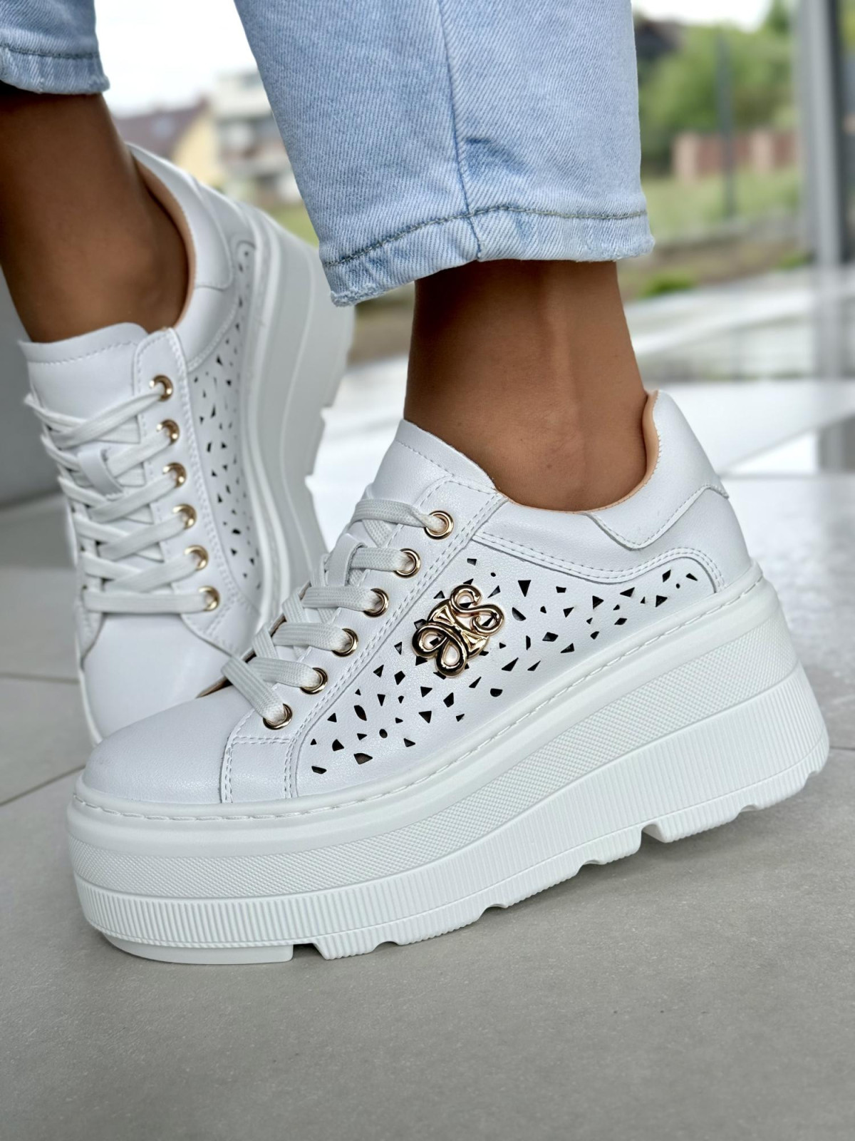 Sneakersy damskie ze skóry naturalnej