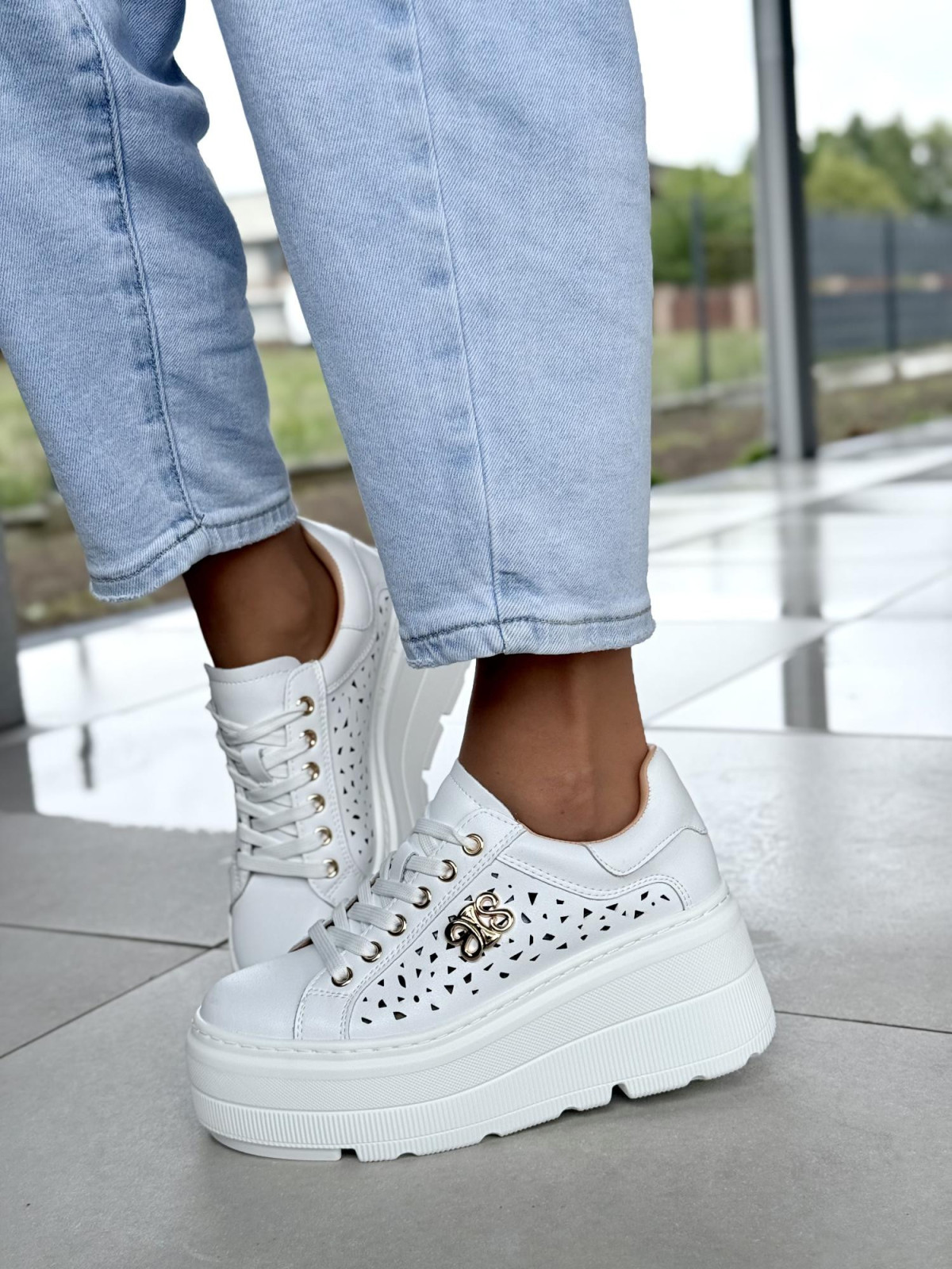 Sneakersy damskie ze skóry naturalnej