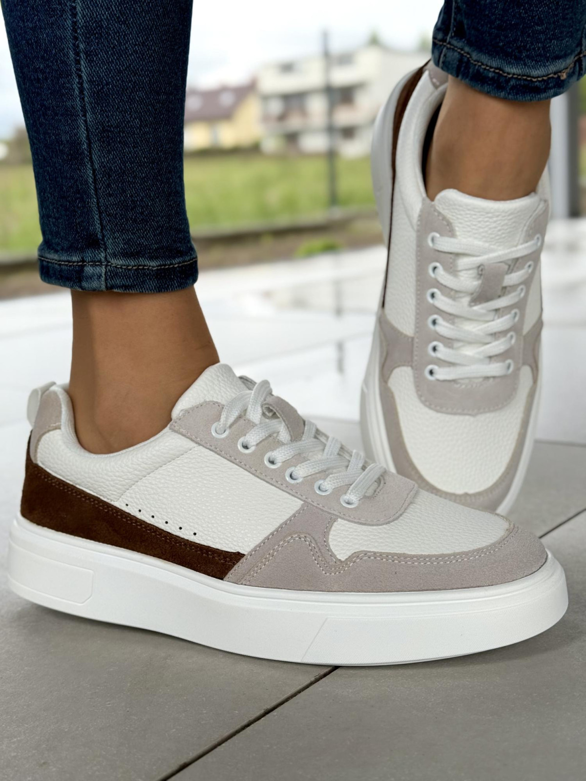 Sneakersy męskie ze skóry naturalnej