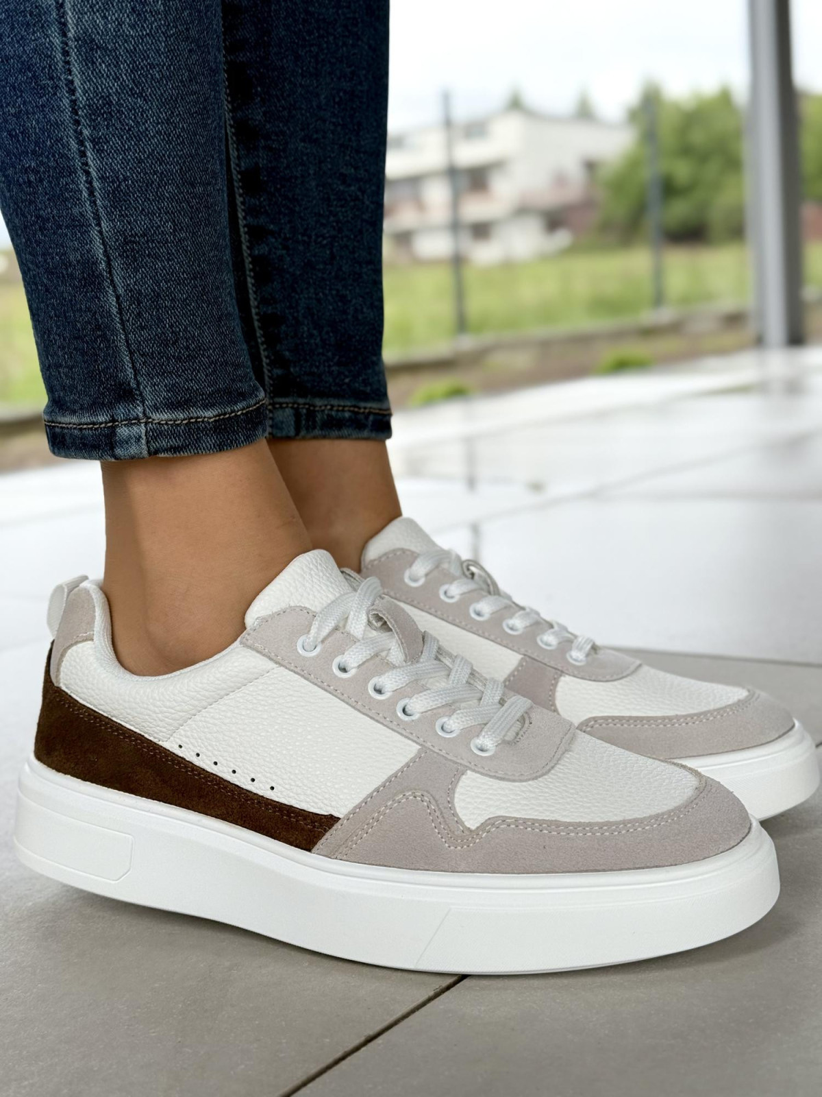 Sneakersy męskie ze skóry naturalnej