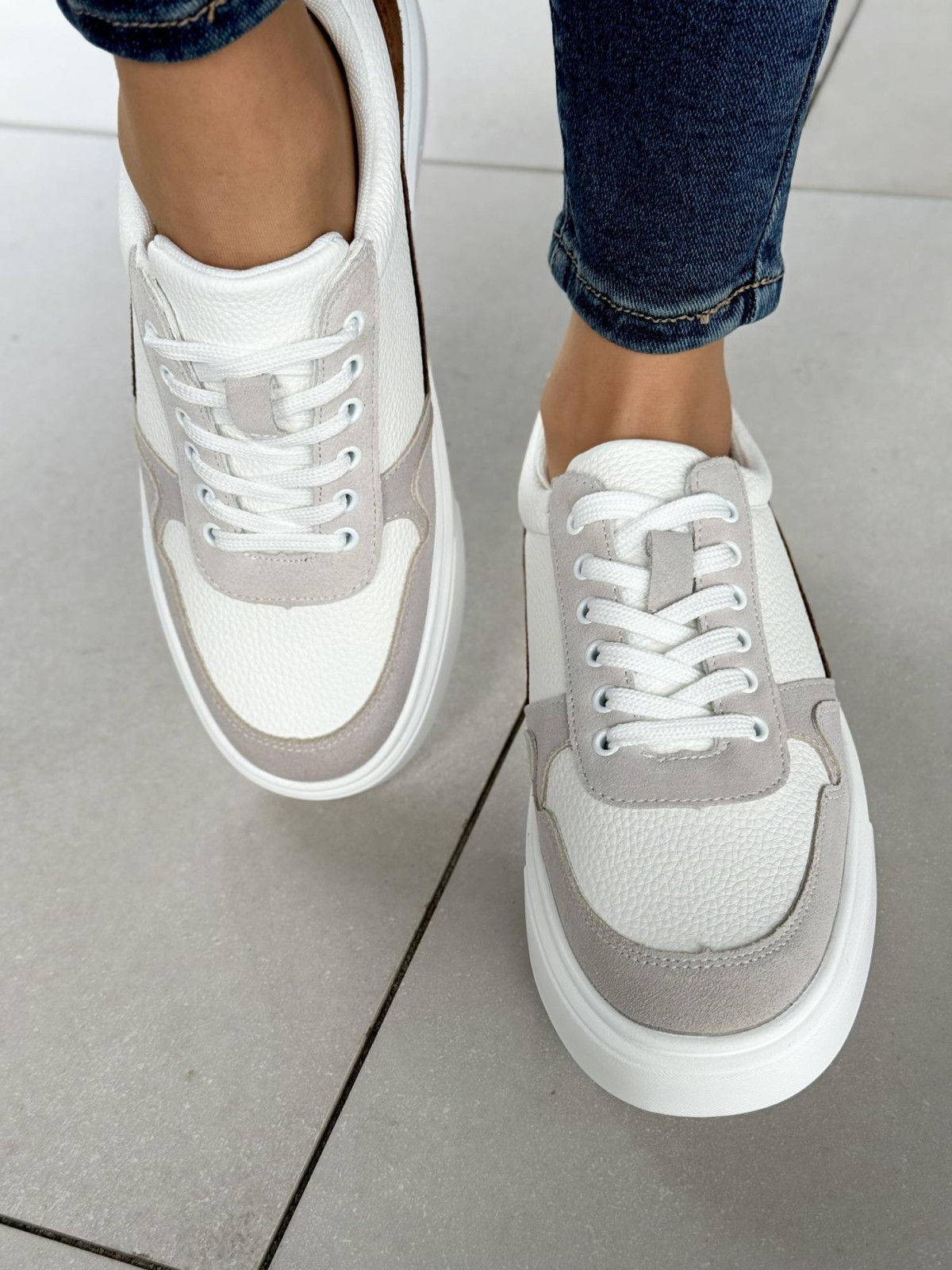 Sneakersy męskie ze skóry naturalnej