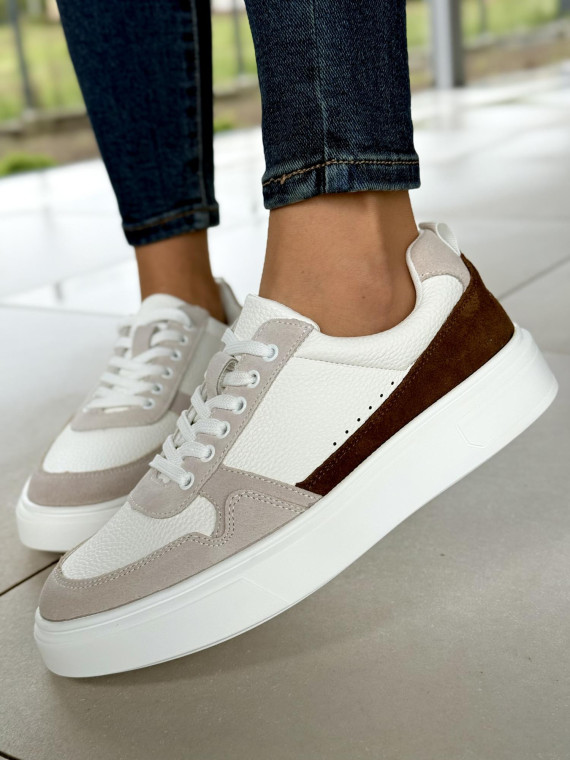 Sneakersy męskie ze skóry naturalnej