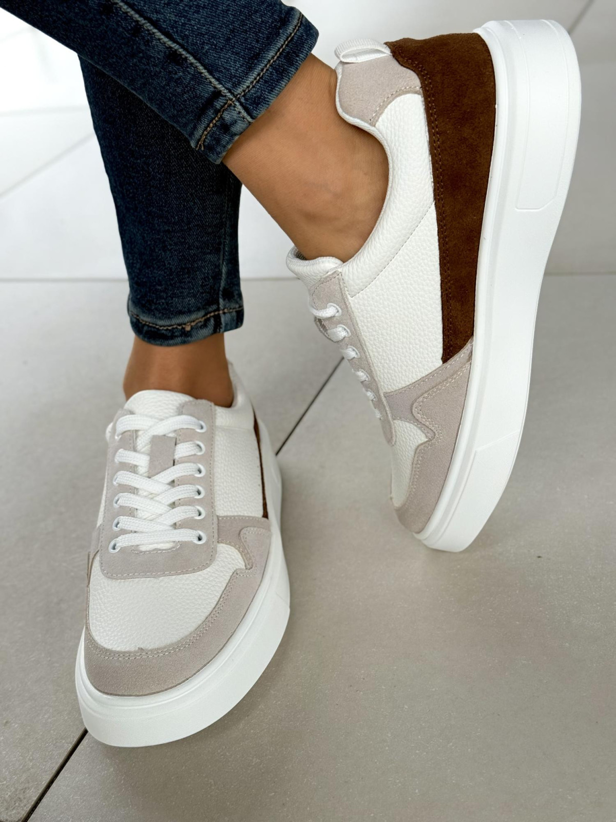 Sneakersy męskie ze skóry naturalnej