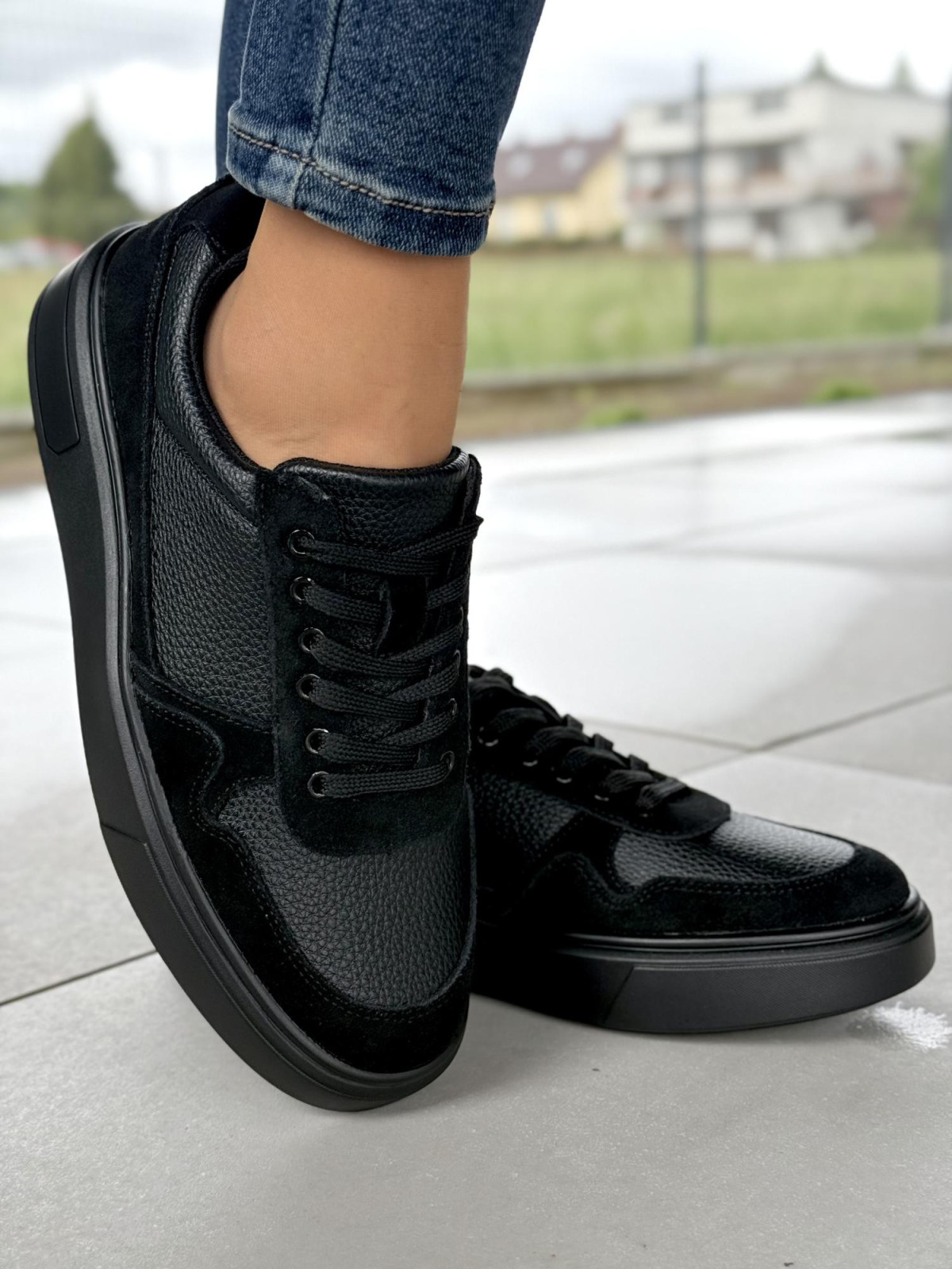 Sneakersy męskie ze skóry naturalnej