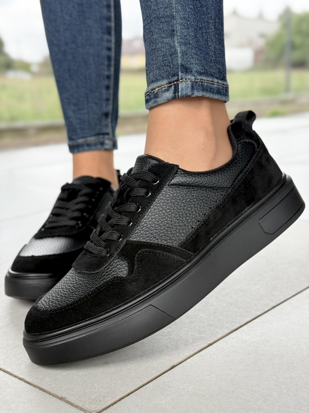 Sneakersy męskie ze skóry naturalnej