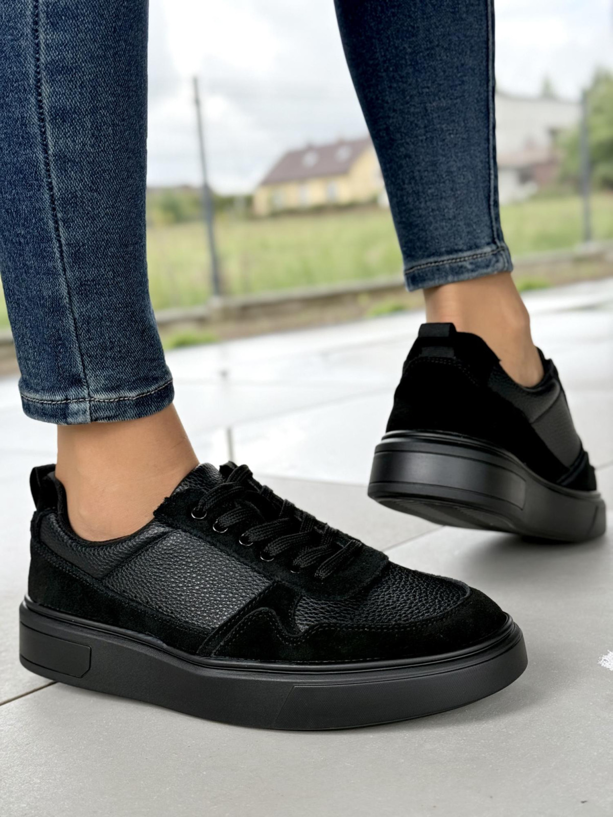 Sneakersy męskie ze skóry naturalnej