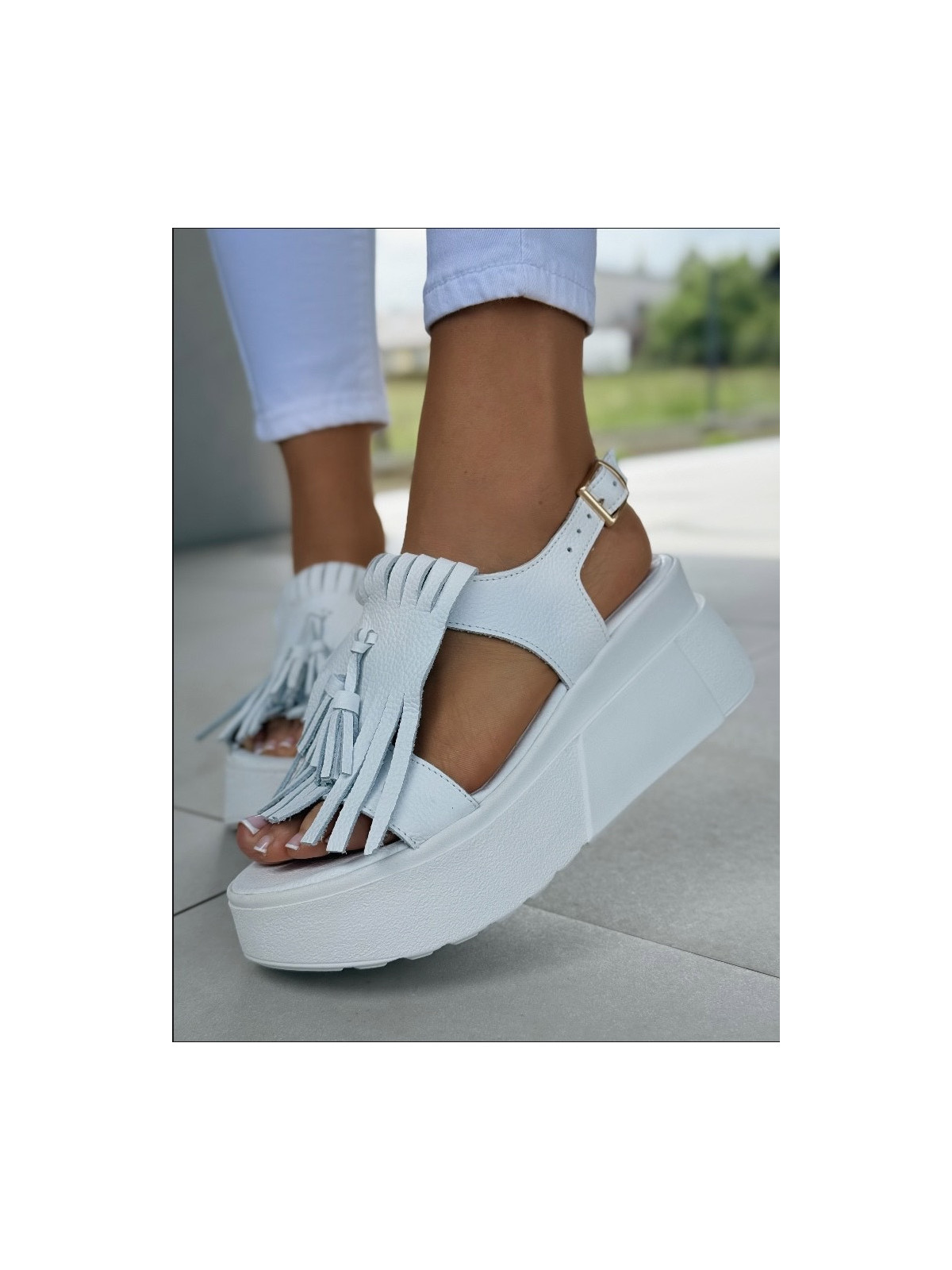 Sandałki damskie OLEKSY ze skóry naturalnej Polskiej produkcji