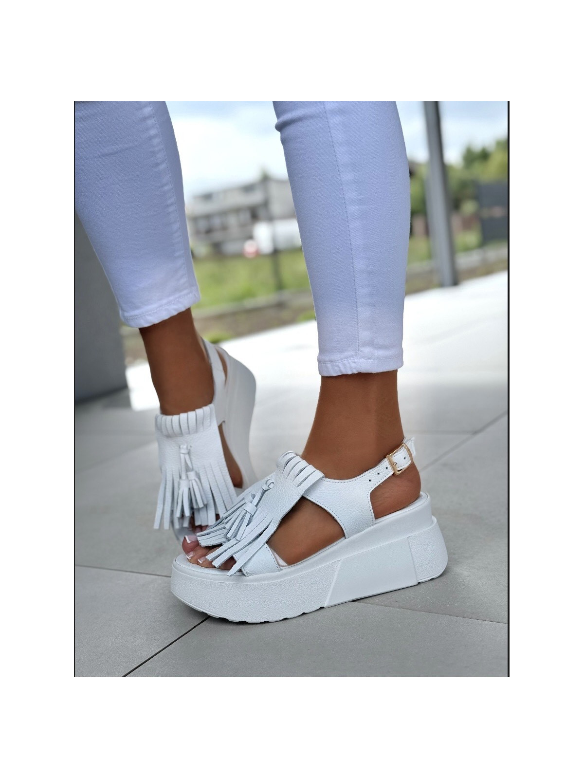 Sandałki damskie OLEKSY ze skóry naturalnej Polskiej produkcji