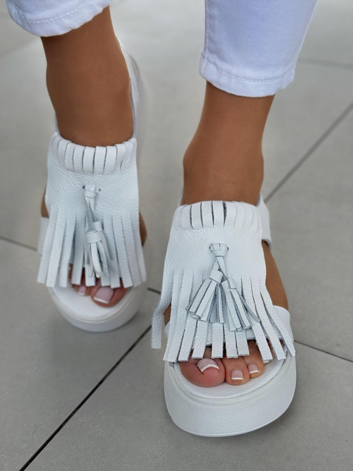 Sandałki damskie OLEKSY ze skóry naturalnej Polskiej produkcji