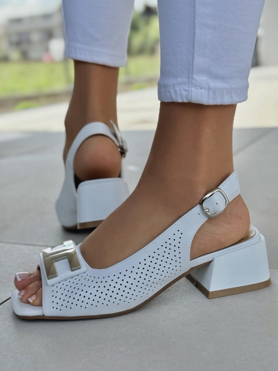 Sandałki damskie ze skóry naturalnej