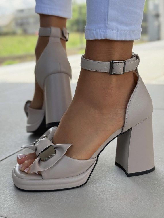 Sandałki damskie ze skóry naturalnej