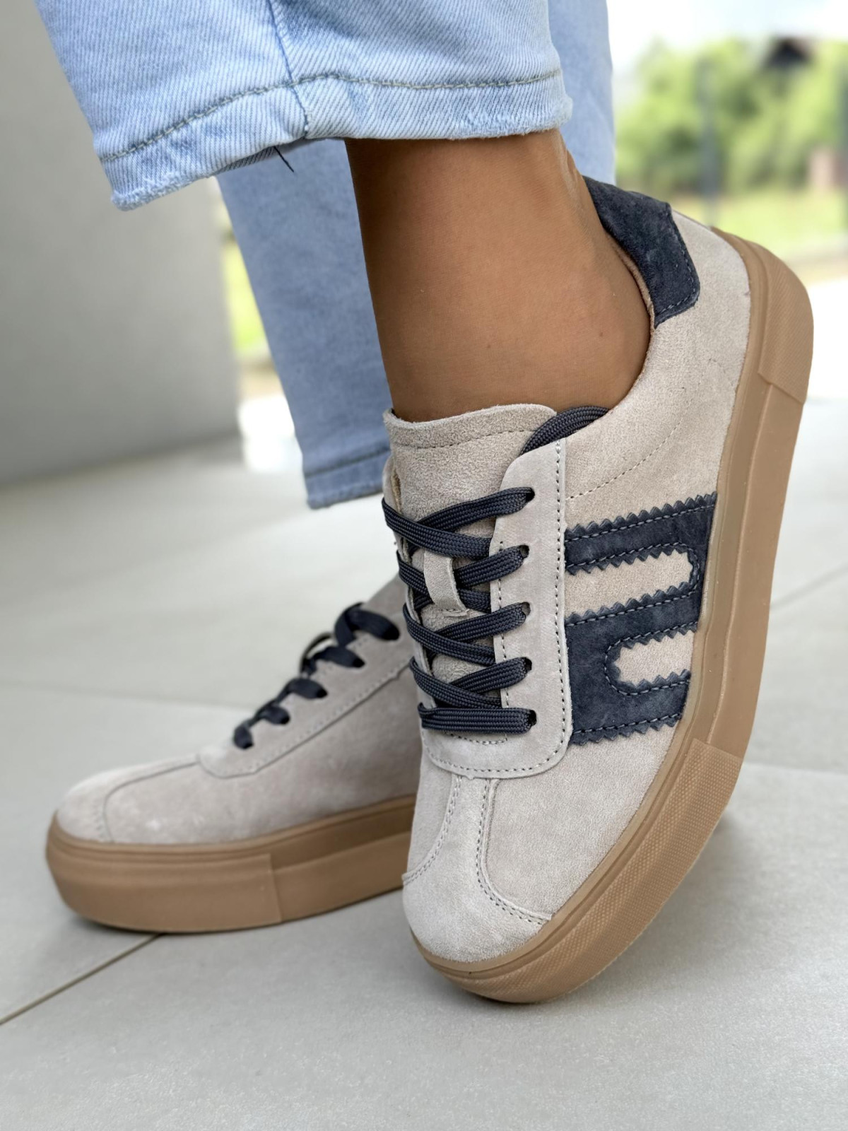 Sneakersy damskie ze skóry naturalnej