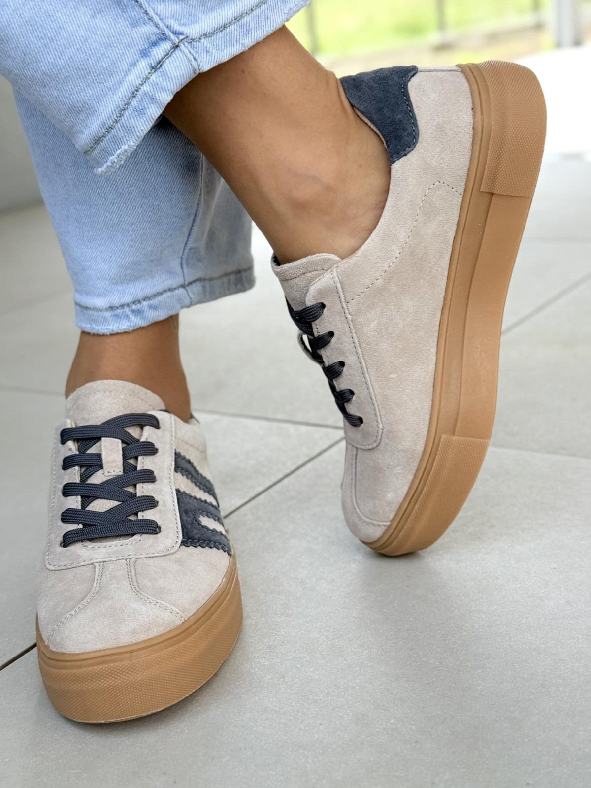 Sneakersy damskie ze skóry naturalnej