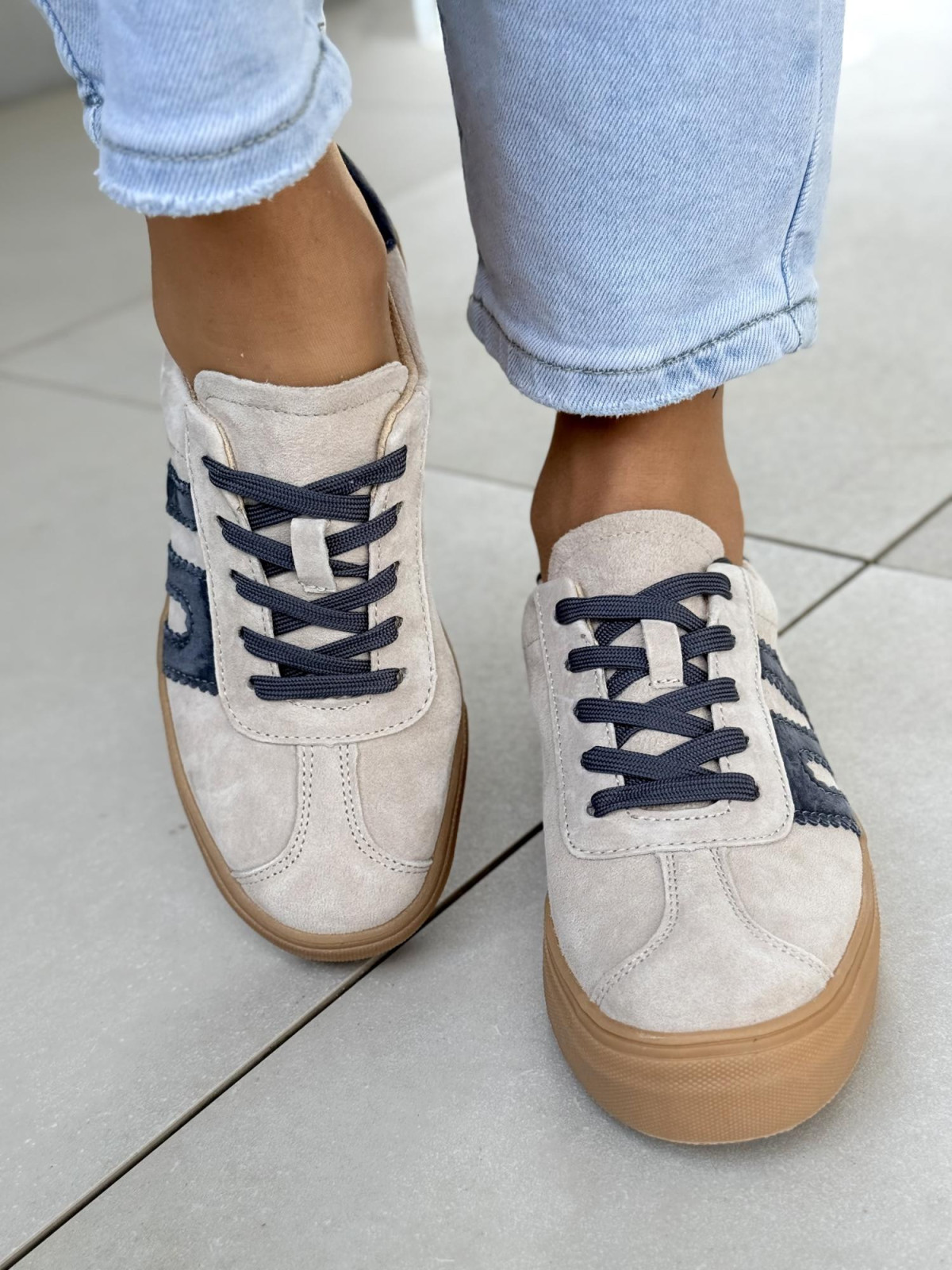 Sneakersy damskie ze skóry naturalnej