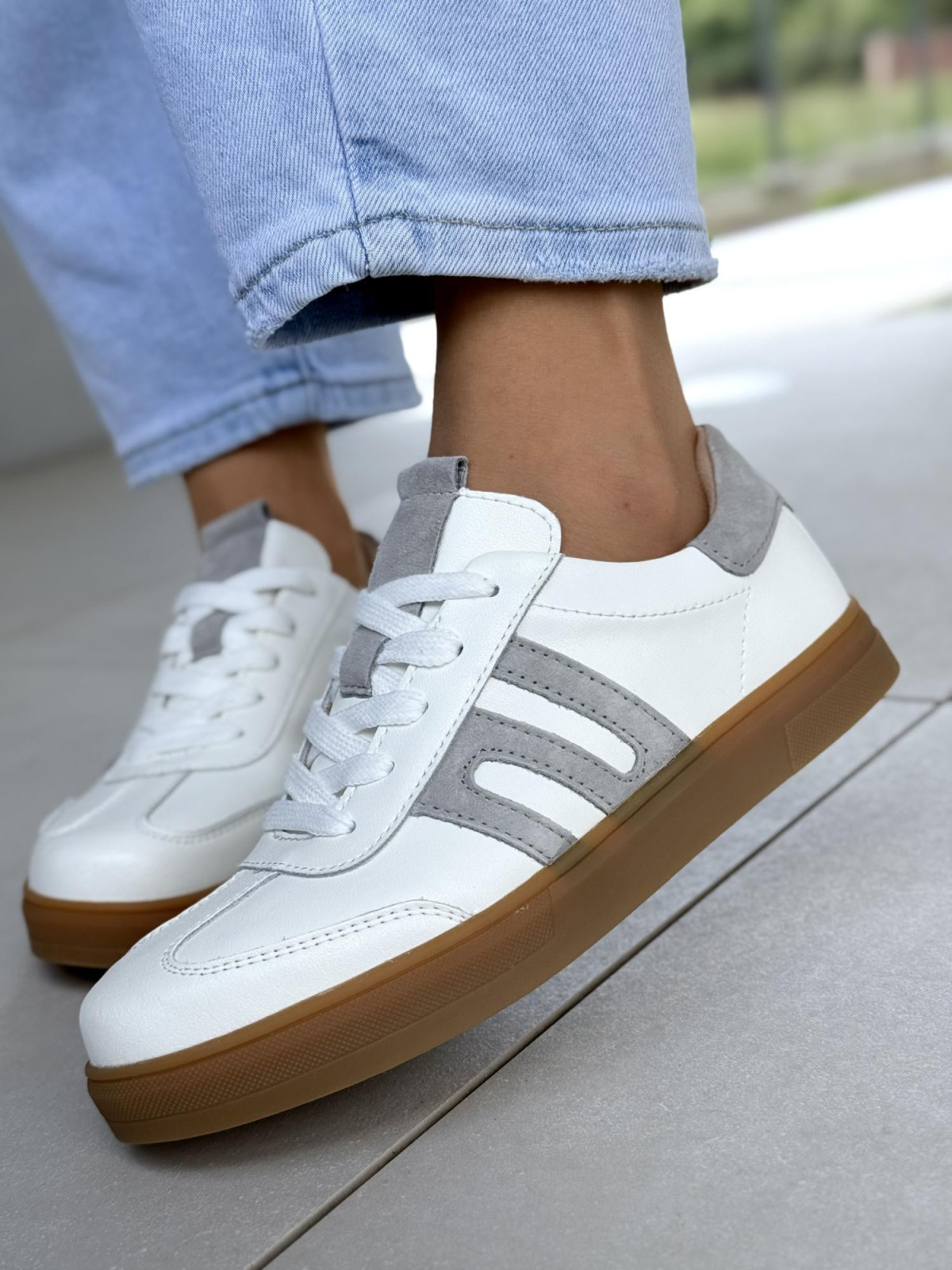 Sneakersy damskie ze skóry naturalnej