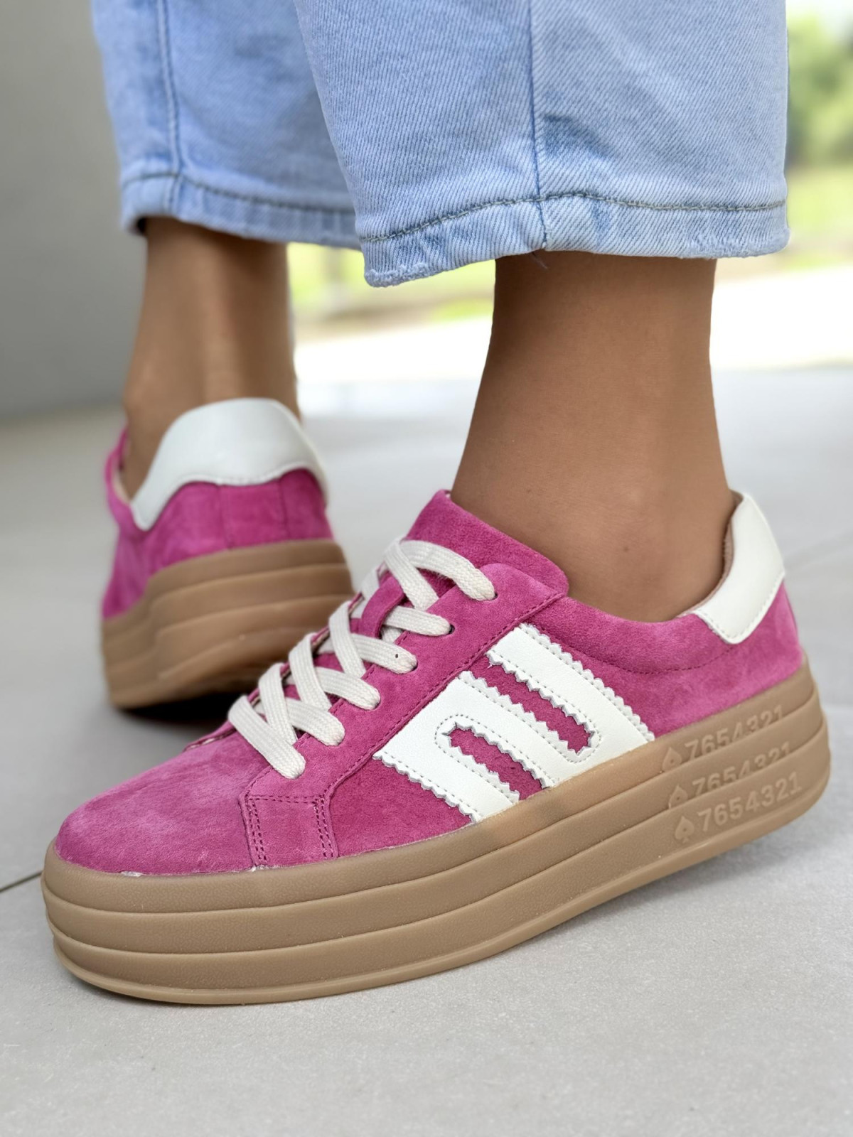 Sneakersy damskie ze skóry naturalnej