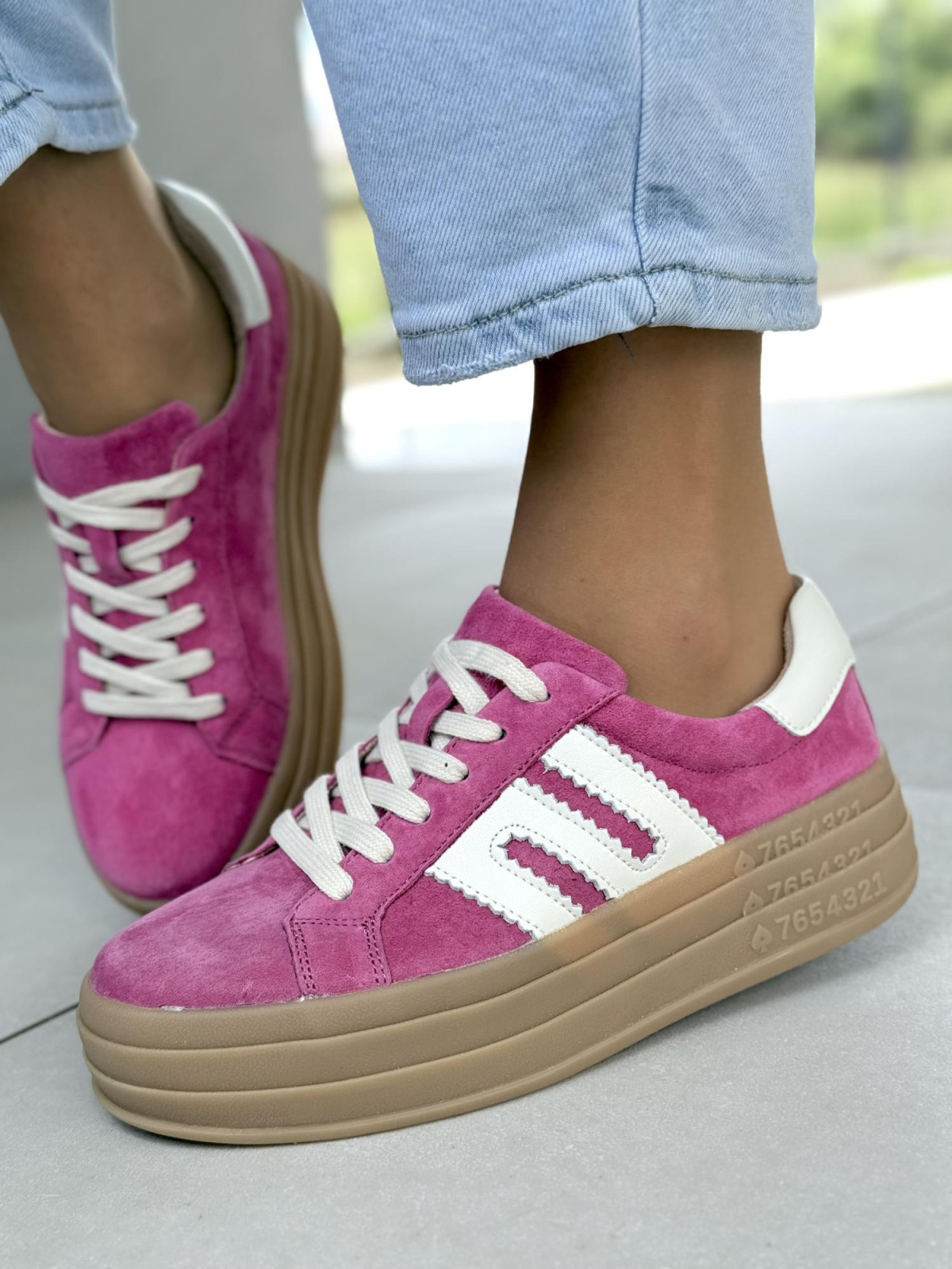 Sneakersy damskie ze skóry naturalnej