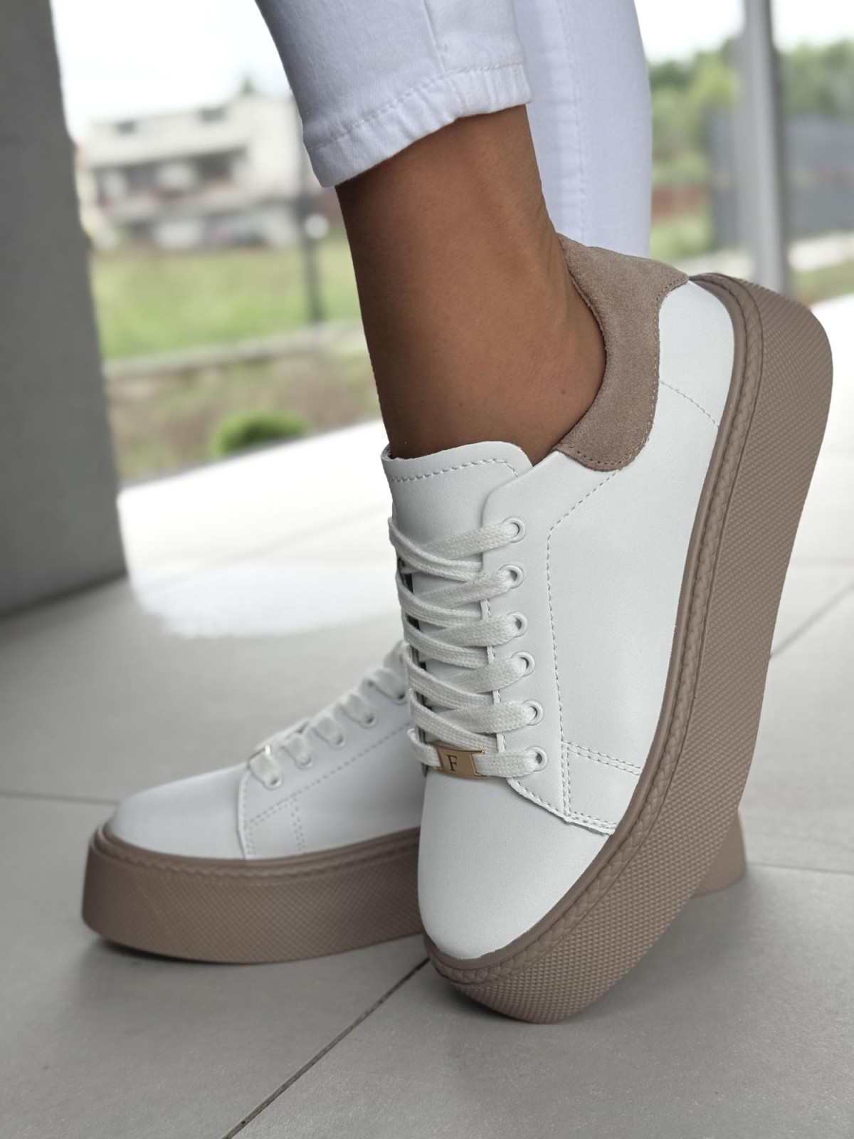 Sneakersy damskie ze skóry naturalnej