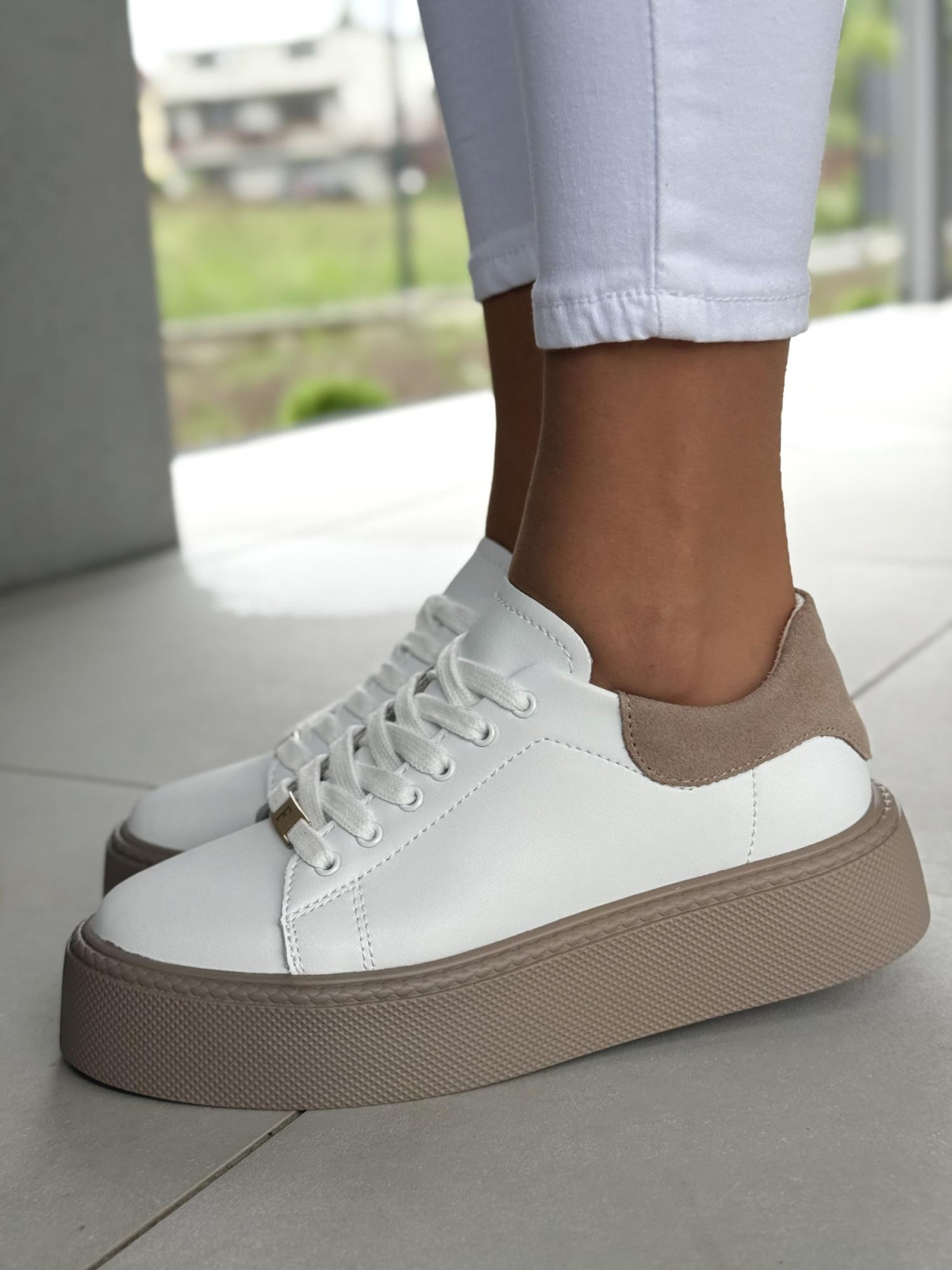 Sneakersy damskie ze skóry naturalnej