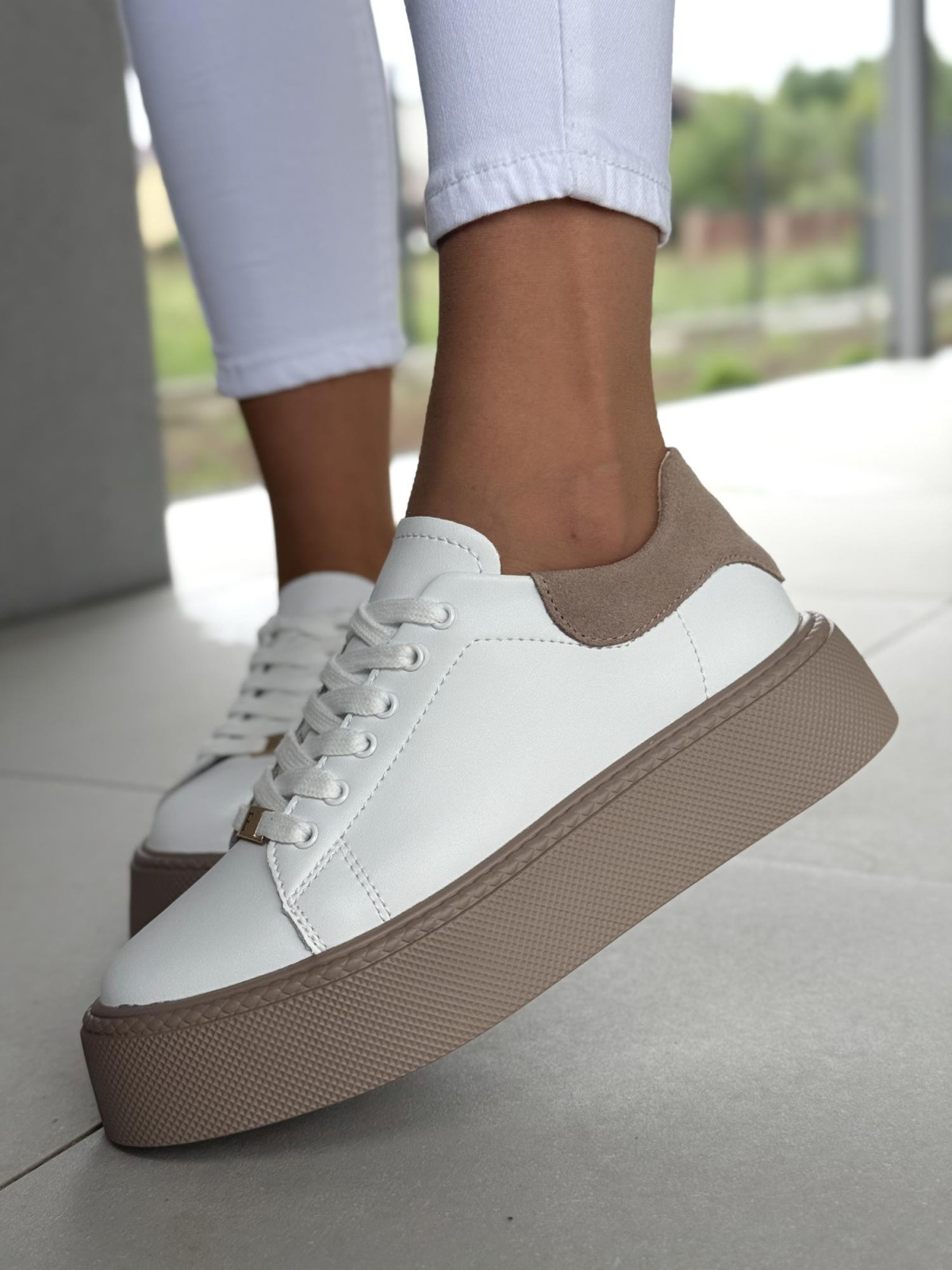 Sneakersy damskie ze skóry naturalnej