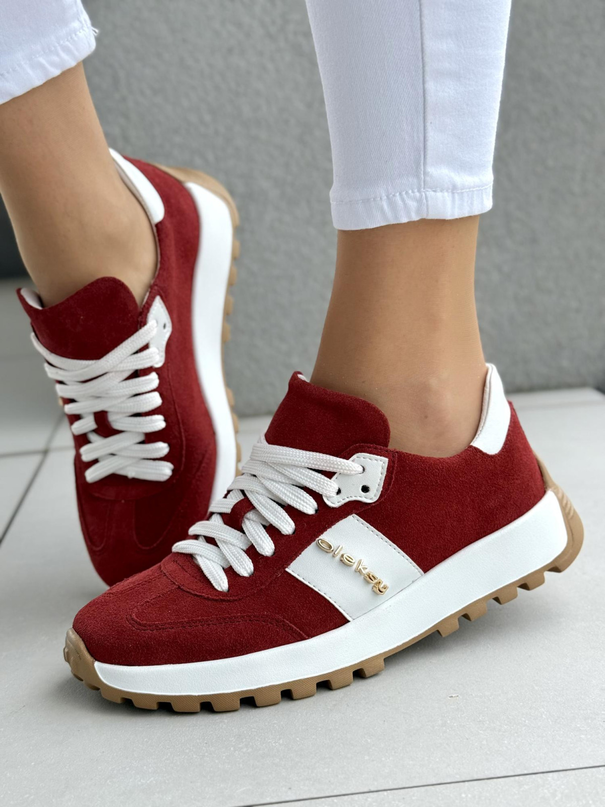 Sneakersy damskie OLEKSY ze skóry naturalnej Polskiej produkcji