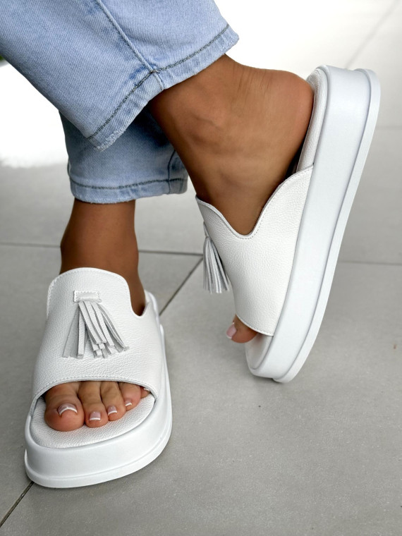 Klapki damskie OLEKSY ze skóry naturalnej Polskiej produkcji